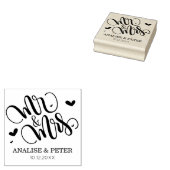 Meneer en mevrouw - gepersonaliseerde trouwstempel 	rubberstempel (Gestempeld)