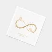 Meneer en mevrouw Infinity symbool bruiloft goud Folie Servetten (Links)