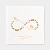Meneer en mevrouw Infinity symbool bruiloft goud Folie Servetten (Voorkant)