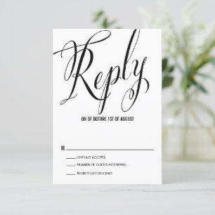 Meneer en mevrouw kalligrafie huwelijkskaart RSVP kaartje