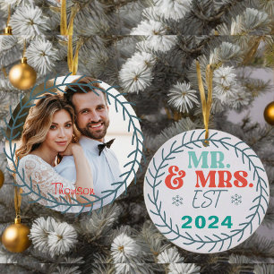 Meneer en mevrouw keramisch ornament