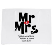 Meneer en mevrouw Modern gepersonaliseerd zwart en Groot Cadeauzakje (Voorkant)