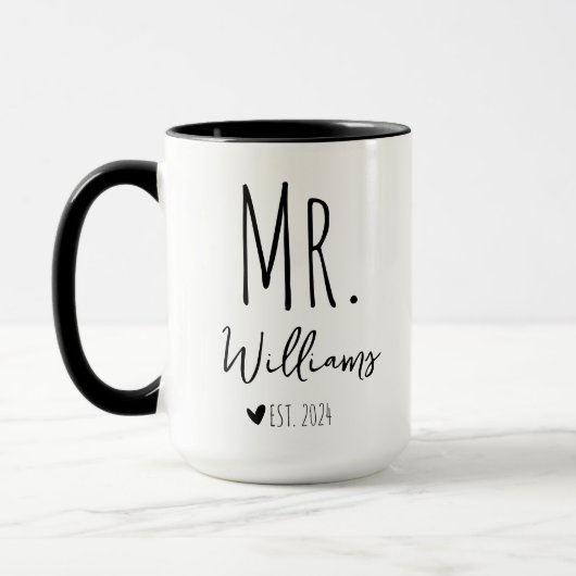 Meneer en mevrouw mok, Custom paar mok, huwelijksc Mok (Links)