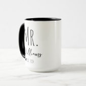 Meneer en mevrouw mok, Custom paar mok, huwelijksc Mok (Voorkant links)