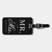 Meneer en mevrouw nieuw getrouwd bagagelabel (Voorkant horizontaal)