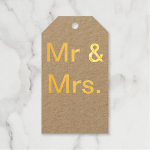 Meneer en mevrouw paar noemen monogram tekst eenvo cadeaulabels