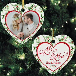 Meneer en mevrouw Pas getrouwd Kerst Keramisch Ornament