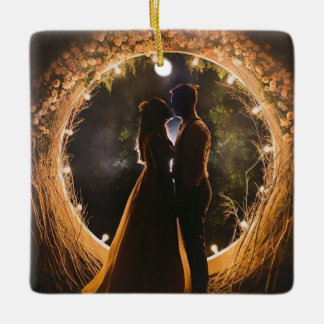 Meneer en mevrouw Photo Bauble, eerste kerst getro Keramisch Ornament