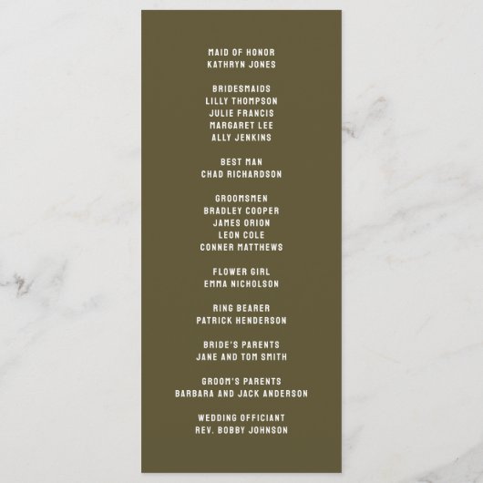 Meneer en mevrouw Photo Block Heart Wedding Programma (Achterkant)