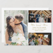 Meneer en mevrouw Photo Collage Wedding Dank u kaa (Voorkant / Achterkant)
