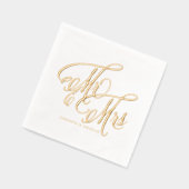 Meneer en mevrouw Rustic Calligraphy Wedding Folie Servetten (Links)