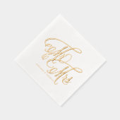 Meneer en mevrouw Rustic Calligraphy Wedding Folie Servetten (Rechts)