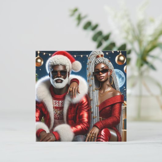 Meneer en mevrouw Santa Folded Wenskaart Kaart (Staand voorkant)