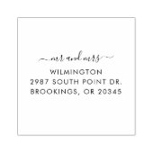 Meneer en mevrouw Script retouradres voor trouwkaa Rubberstempel (Afrduk)