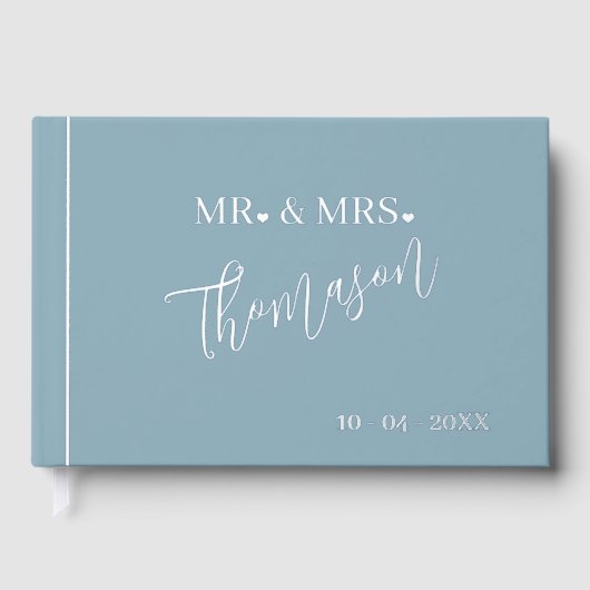 Meneer en mevrouw trouwdag datum goud gastenboek (Voorkant)