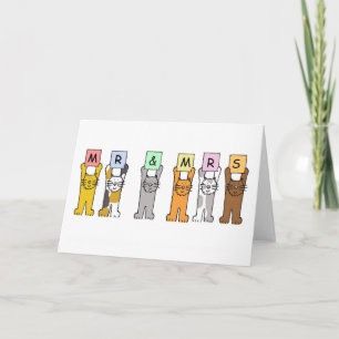 Meneer en mevrouw trouwen gefeliciteerd met cute k kaart