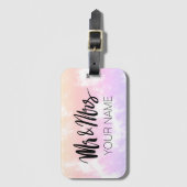 Meneer en mevrouw typografie bagagelabel voor nieu (Voorkant (verticaal))