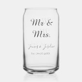 Meneer en mevrouw voegen de naam toe. Datum jaar b Blikvorm Glas (Achterkant)