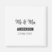 Meneer en mevrouw voegen familienaam datum jaar hu magneet (Voorkant)