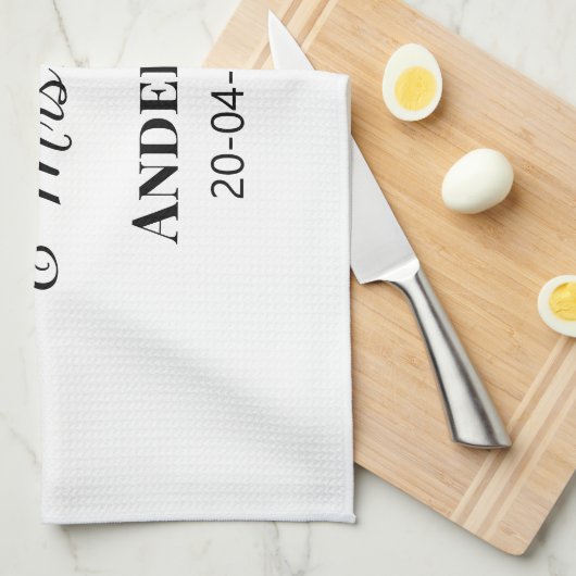 Meneer en mevrouw voegen familienaam datum jaar hu theedoek (Quarter Fold)