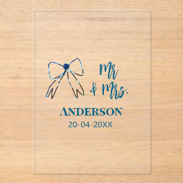 Meneer en mevrouw voegen naam datum bruiloft gunst acryl uitnodigingen