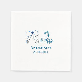 Meneer en mevrouw voegen naam datum bruiloft gunst servet