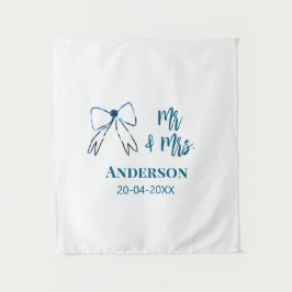 Meneer en mevrouw voegen naam datum bruiloft gunst wandkleed