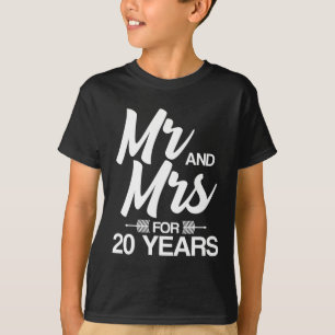 Meneer en mevrouw voor 20 jaar 20e bruiloft Jubile T-shirt