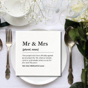 Meneer en mevrouw Wedding Custom Definition Modern Servet