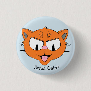 Meneer Gato Rebellieke Tekenfilmkat Ronde Button 3,2 Cm