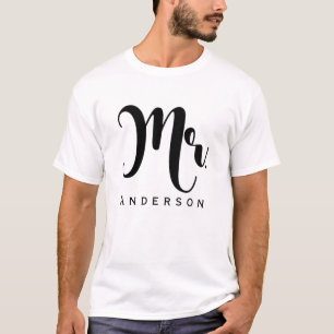 MENEER Groom Trendy Modern Script Huwelijksfeest T-shirt