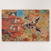 Meneer Kangoeroe in zijn tuin Legpuzzel (Horizontaal)