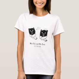 Meneer Kat en Meneer Beer Knuffel Dieren Vrienden T-shirt