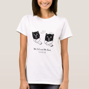 Meneer Kat en Meneer Beer Knuffel Dieren Vrienden T-shirt