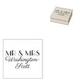 Meneer & Mevrouw 1of2 Rij Afgescheiden Langere Nam Rubberstempel (Gestempeld)