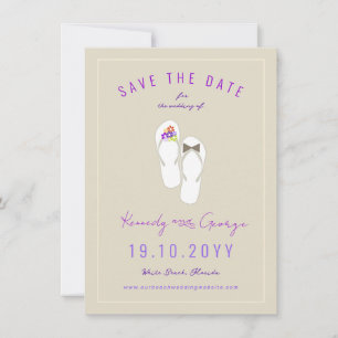 Meneer & Mevrouw Flip Flops Madeliefjes Strand Huw Save The Date