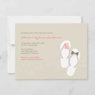 Meneer & Mevrouw Flip Flops Strand Bruiloftsrecept Kaart