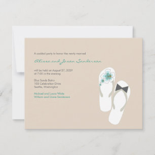 Meneer & Mevrouw Flip Flops Strand Bruiloftsrecept Kaart