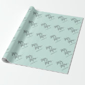 Meneer & Mevrouw Script Calligrafie Aangepaste Naa Cadeaupapier (Uitgerold)