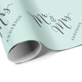 Meneer & Mevrouw Script Calligrafie Aangepaste Naa Cadeaupapier (Rol Hoek)