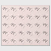 Meneer & Mevrouw Script Calligrafie Aangepaste Naa Cadeaupapier (Vlak)