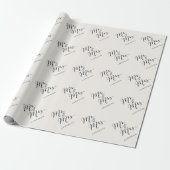 Meneer & Mevrouw Script Calligrafie Uw Naam B&W Tr Cadeaupapier (Uitgerold)