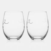 Meneer Mevrouw Script Hart Trouwen Wijnglas Zonder Voet (Links)