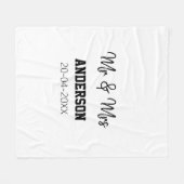 Meneer & Mevrouw voeg familienaam datum jaar huwel Fleece Deken (Voorkant (Horizontaal))