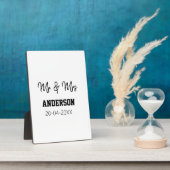 Meneer & Mevrouw voeg familienaam datum jaar huwel Fotoplaat (Zijkant)