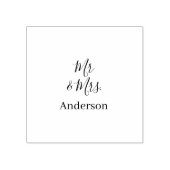 Meneer & Mevrouw voeg familienaam datum jaar huwel Rubberstempel (Afrduk)