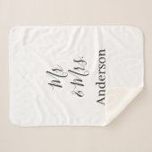 Meneer & Mevrouw voeg familienaam datum jaar huwel Sherpa Deken (Voorkant (horizontaal))