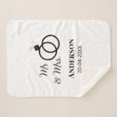 Meneer & Mevrouw voeg familienaam datum jaar huwel Sherpa Deken (Voorkant (horizontaal))