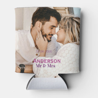 Meneer & Mevrouw voeg familienaam foto datum bruil Blikjeskoeler