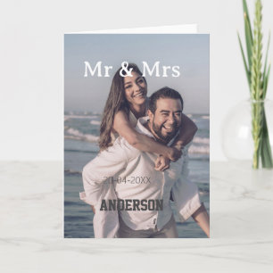 Meneer & Mevrouw voeg familienaam foto datum bruil Kaart